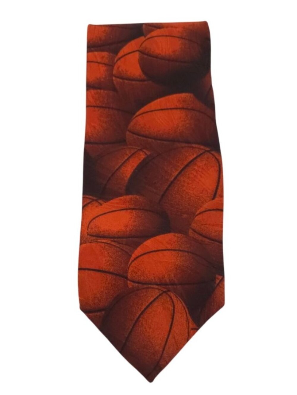 Basketball Print Necktie By Ralph Marlin 1995 Orange Novelty Men's Tie